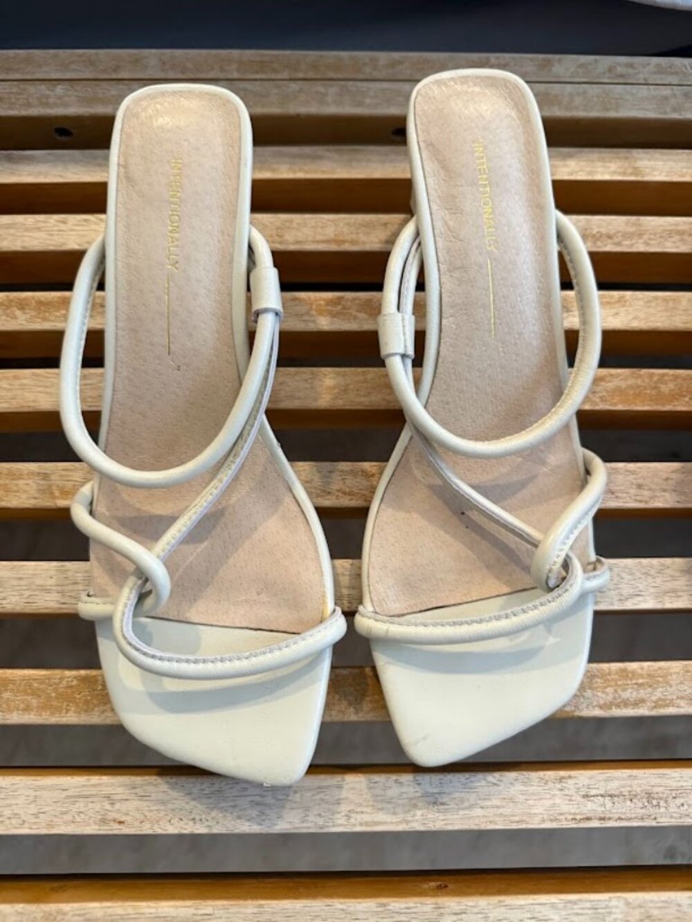 Intentionally Blank White Strappy Heeled Sandals - Size 9